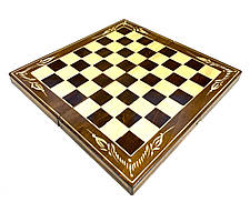 Шахова дошка для ігор 3 в 1 з натурального дерева розмір 38.5х38.5 см (L), шахи, шашки та нарди ручної роботи, фото 3