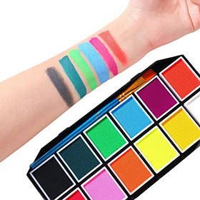 Фарби для бодіарту на водній основі 12 кольорів, легко очищається, водорозчинний пігмент, фарби для шкіри