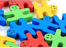 Дитячий розвиваючий дерев'яний збалансований складний конструктор Монтесорі для раннього дитинства 16 елементів, фото 3