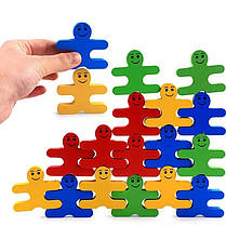 Дитячий розвиваючий дерев'яний збалансований складний конструктор Монтесорі для раннього дитинства 16 елементів, фото 5