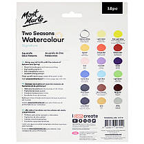 Фарба акрилова для малювання Mont Marte Two Seasons Watercolour Signature 18pc x 12ml Різнокольорові, фото 2