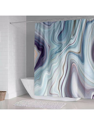 Шторка для ванної та душу з гачками 180x180 см водовідштовхувальна, високоякісна шторка для ванни, фото 2