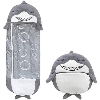 Дитячий спальний мішок-подушка Акула Baby sleeping bag 3 в 1 Іграшка подушка та спальний мішок