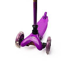 Самокат дитячий триколісний iTrike Mini BB 3-013-5-V зі світними колесами, Фіолетовий, фото 5