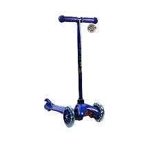 Самокат дитячий триколісний iTrike Mini BB 3-013-5-DBL зі світними колесами, Синій, фото 3