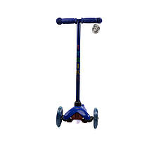 Самокат дитячий триколісний iTrike Mini BB 3-013-5-DBL зі світними колесами, Синій, фото 4