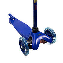 Самокат дитячий триколісний iTrike Mini BB 3-013-5-DBL зі світними колесами, Синій, фото 5