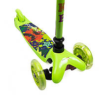 Самокат дитячий триколісний iTrike Mini BB 3-040-GR1 зі світними колесами Зелений, фото 4