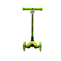 Самокат дитячий триколісний iTrike Mini BB 3-040-GR1 зі світними колесами Зелений, фото 5