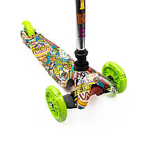 Самокат дитячий триколісний ITRIKE MINI BB 3-013-4-F-WP7 зі світними колесами, Зелений, фото 4
