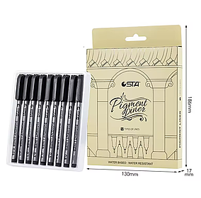 Лінери для малювання  9 шт, Набір чорних капилярных ручок для скетч замальовок (GN.8050-9). Ручки лайнери