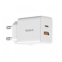 Сітчасте зарядне пристрій Baseus Cube Fast Charger C+U 30W EU Moon White