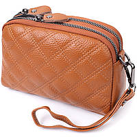 Жіноча Сумка Прошита Ромбами На Лицьовій Стороні З Натуральної Шкіри Руда Vintage Denver