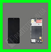 Дисплей Samsung SM A515 A51 2020 із сенсором і рамкою, чорний (TFT, оригінал Китай)