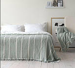 Покривало муслинове з бахромою 170*240 ТМ La Modno Pearl Green