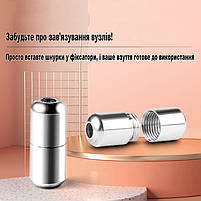 Фіксатори для шнурка алюмінієві сірі 1 пара (2шт). Закрутка капсули для шнурків. Шнурки без зав'язок, фото 7