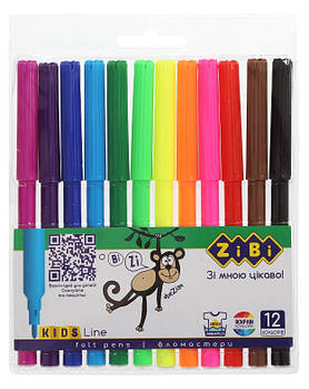 Фломастери ZiBi KIDS Line 12 кольорів ZB.2802