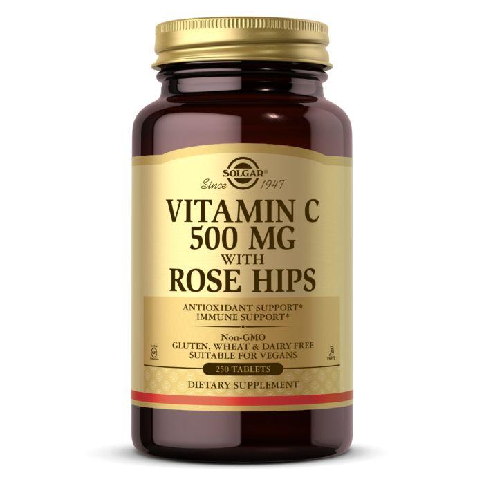 (ПОВРІЖДЕНА!!) Вітамін C із шипшиною Solgar (Vitamin C With Rose Hips) 500 мг 250 таблеток BX880