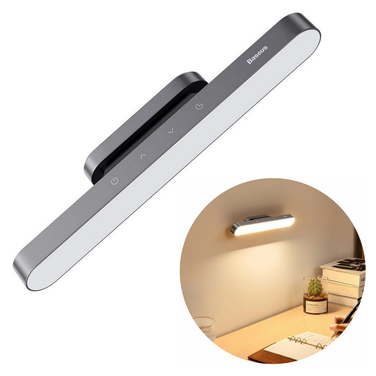 Акумуляторна магнітна Led лампа для будинку Baseus Magnetic Stepless Dimming Charging Desk Lamp Pro (DGXC-C0G)