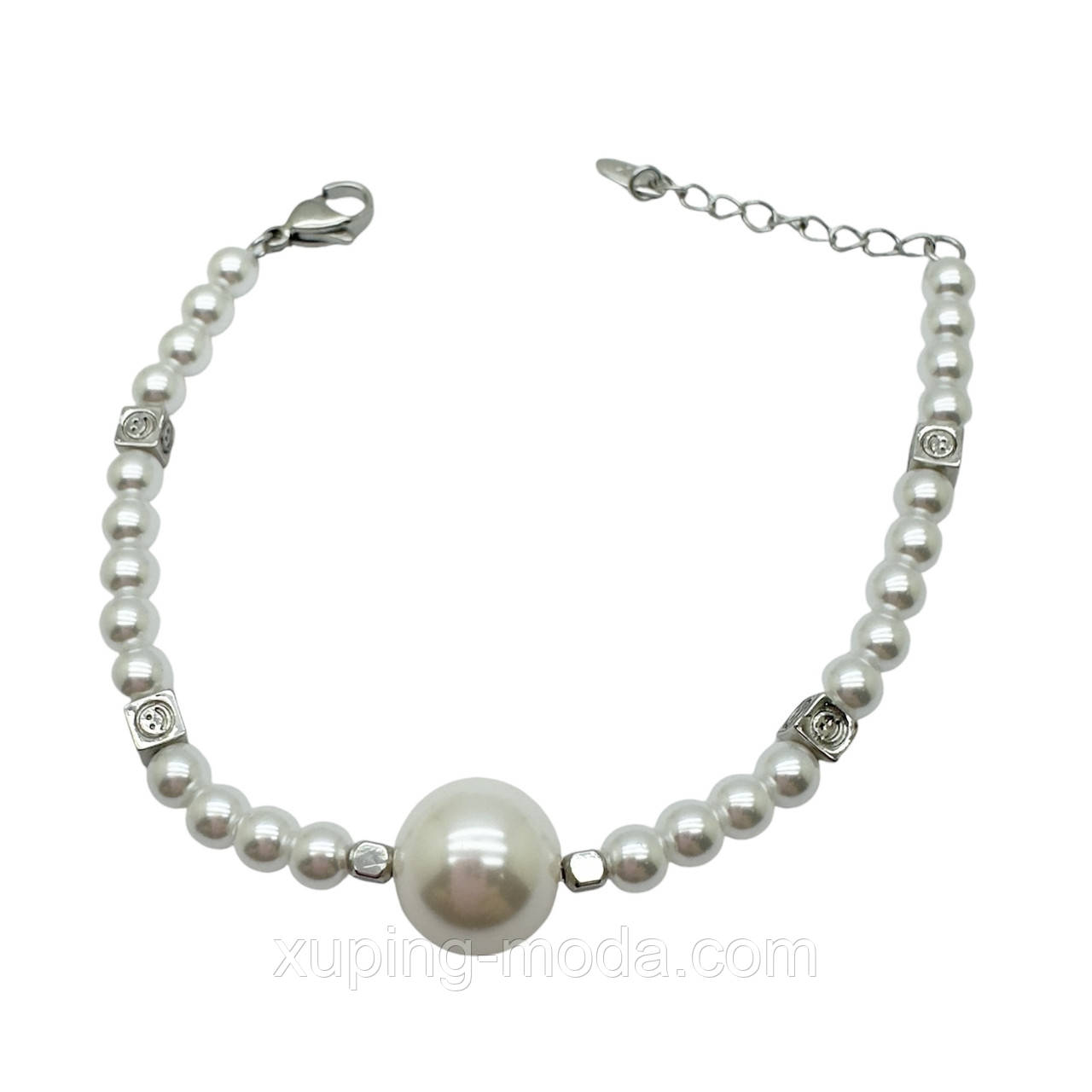 17+3 см х 12-5 мм  . Браслет xuping. Родій, фото 1