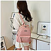 Жіночий рюкзак рожевий декорований полосками, фото 2