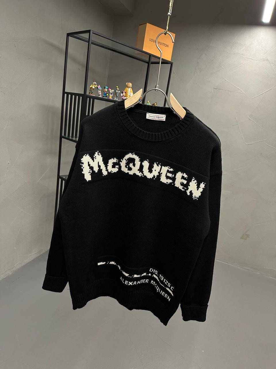 Чоловіча кофта светр Alexander McQueen D12291 чорна L, XL, фото 1