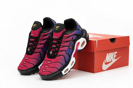 Жіночі кросівки Nike Air Max TN Plus Red Blue Взуття Найк Аір Макс ТН червоні з синім текстиль демісезон, фото 1