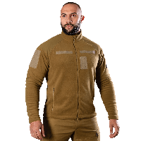 Флисовая кофта Commander 2.0 Койот, тактическая утепленная мужская флиска НГУ с налепками для шевронов для ВСУ