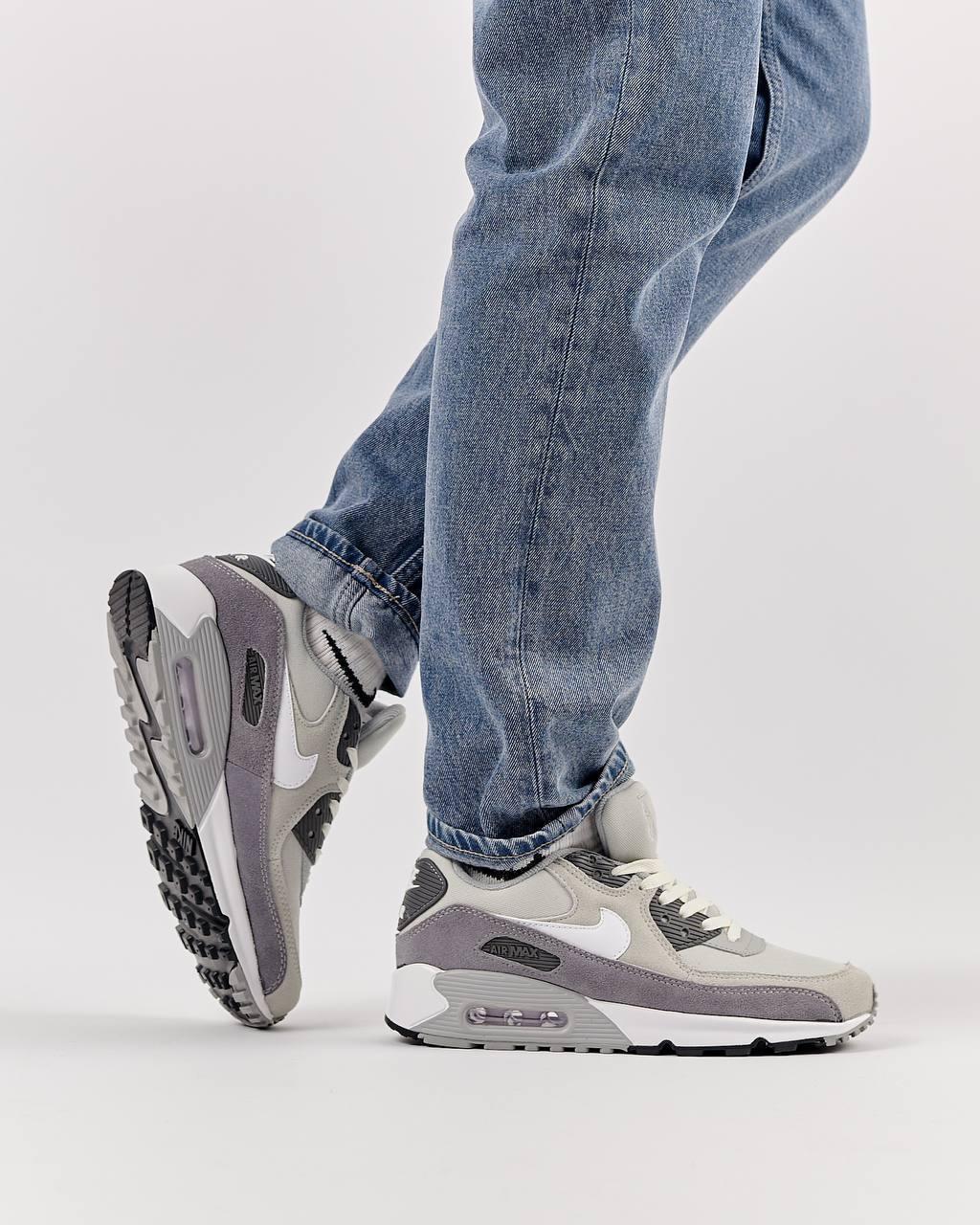Чоловічі кросівки замша текстиль Nike Air Max 90 Surplus New Grey, кеди чоловічі Найк сірі. Чоловіче взуття
