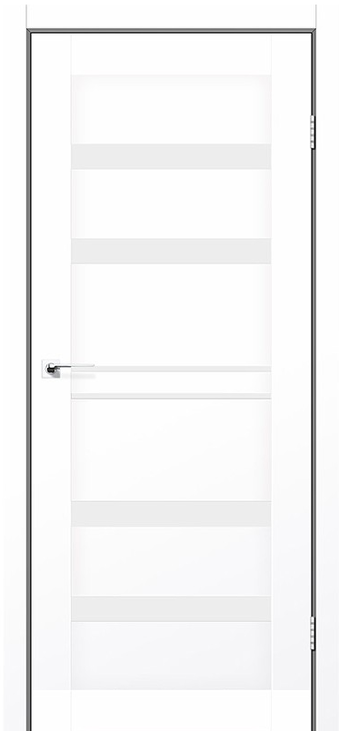 Двері міжкімнатні Стільдорс/ StilDoors CUBA - Білий матовий (зі склом сатин), фото 1