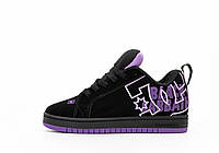 Кросівки жіночі DC Shoes Black Violet (чорні з фіолетовим) низькі спортивні Y14792