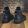 Чоловічі зимові шкіряні черевики на блискавці (натуральна шкіра) чорні на хутрі для чоловіків на зиму розмір 40 41 42 43 44 45, фото 8