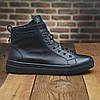 Чоловічі зимові шкіряні черевики на блискавці (натуральна шкіра) чорні на хутрі для чоловіків на зиму розмір 40 41 42 43 44 45, фото 5