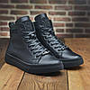 Чоловічі зимові шкіряні черевики на блискавці (натуральна шкіра) чорні на хутрі для чоловіків на зиму розмір 40 41 42 43 44 45, фото 2