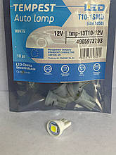Лампа LED б/ц габарит и панель приборов T10 1SMD W5W 12V WHITE TEMPEST 4905973793