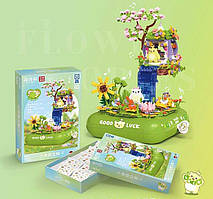 Конструктор 661007 (12) 970 деталей, підсвічування, заводний музичний механізм, платформа обертається по колу, 2 ігрові фігурки, в