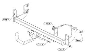 Фаркоп  Citroen Evasion (1994-2001) (Фаркоп Сітроен Евасіон) Автопристрій