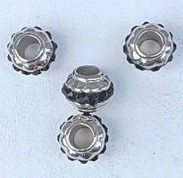 Намистини Шарм 6 шт 11х8 мм Колір Страз Чорний