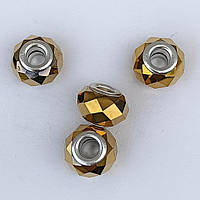 Намистини Шарм 3 шт 15х9 мм Кришталь Колір Золото