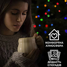 Світлодіодна гірлянда Нитка на 300 LED лампочок довжина 14 метрів 8 режимів роботи чорний провод мультиколор, фото 6