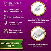 Світлодіодна гірлянда Водоспад з прозорим проводом 3х2 метри 210 LED лампочок мультиколор, фото 4