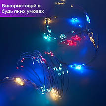 Гірлянда Кінський хвіст 10 ниток на 200 LED лампочок довжина 2 метри Роса мультиколор, фото 4