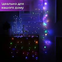 Светодиодная гирлянда Роса нить 10 метра 100 LED на батарейках мультиколор, фото 6