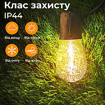 Вулична ретро - гірлянда світлодіодна на 10 LED ламп довжиною 5 метрів F27 тепле світло, фото 5