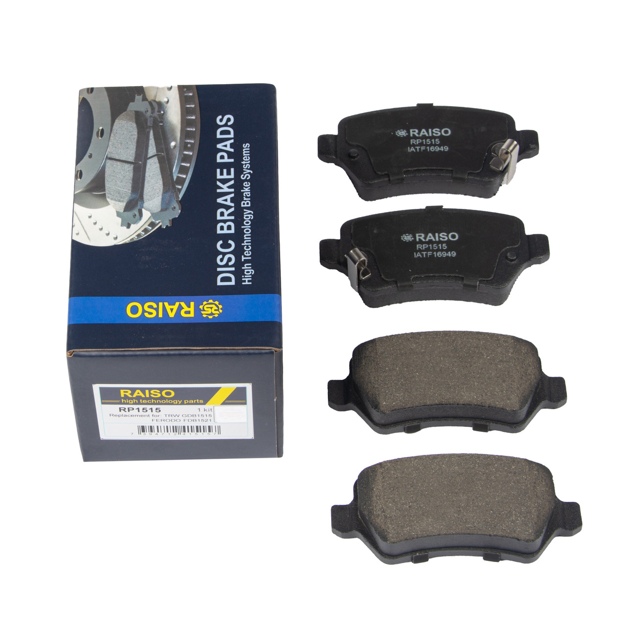 Колодки гальмівні задні Raiso(Швеція) Kia Ceed, Кіа Сід   94-   #RP1515 UAWOYDZ4, фото 1