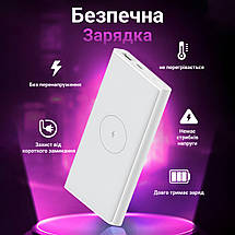 Повербанк з бездротовою зарядкою powerbank Xiaomi 10000 mAh Туре-С і Micro USB, фото 6