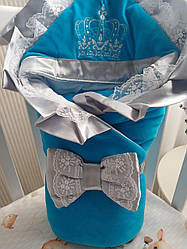 Конверт для новонародженого весна, осінь Чарівність лазурний