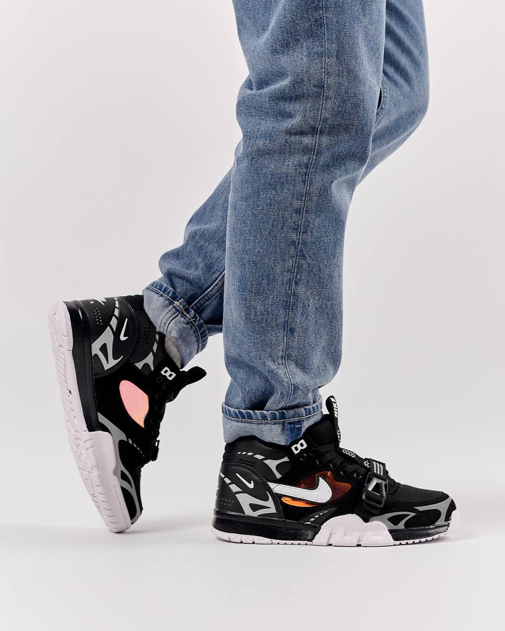 Чоловічі кросівки Nike Air Trainer 1 SP Black, кеди Найк шкіра текстиль чорні весна осінь. Чоловіче взуття