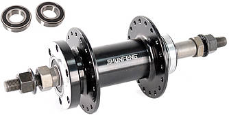 Втулка велосипедна задня Shunfeng SF-A210RB Disk, Пром-підшипники, під тріскачку, 36 спиць, на гайках