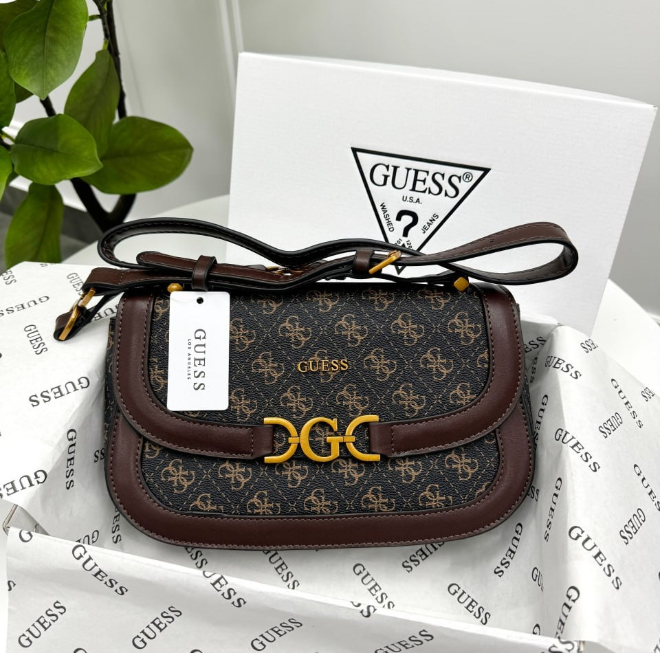 Сумка жіноча Guess через плечі коричневий